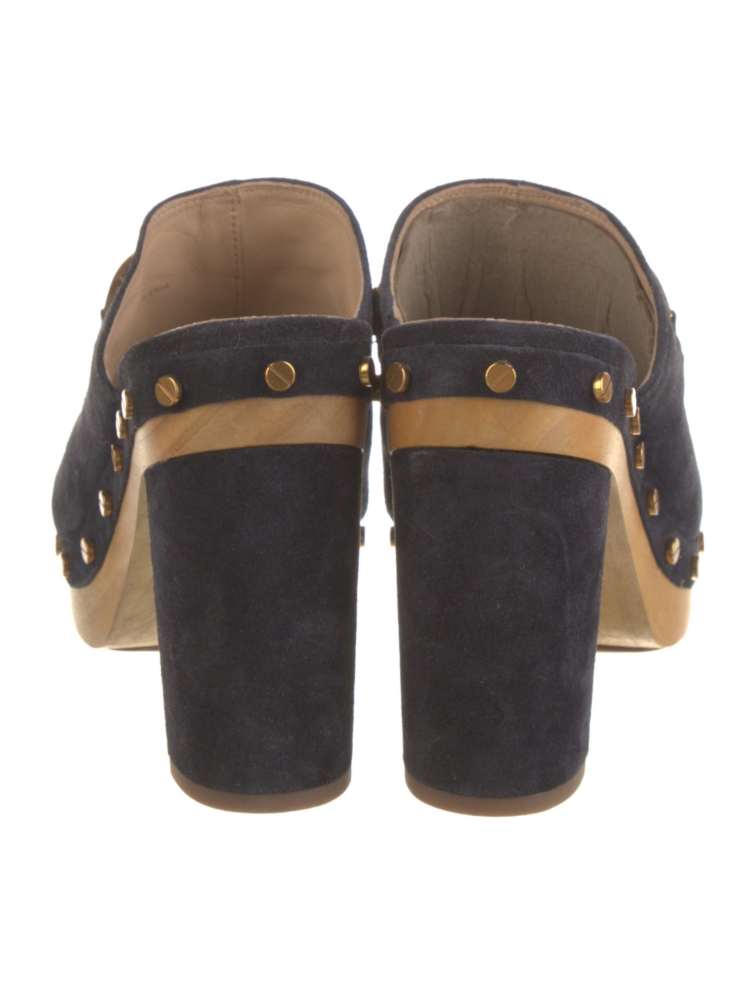 Veronica Beard Suede Studded Accents Mules