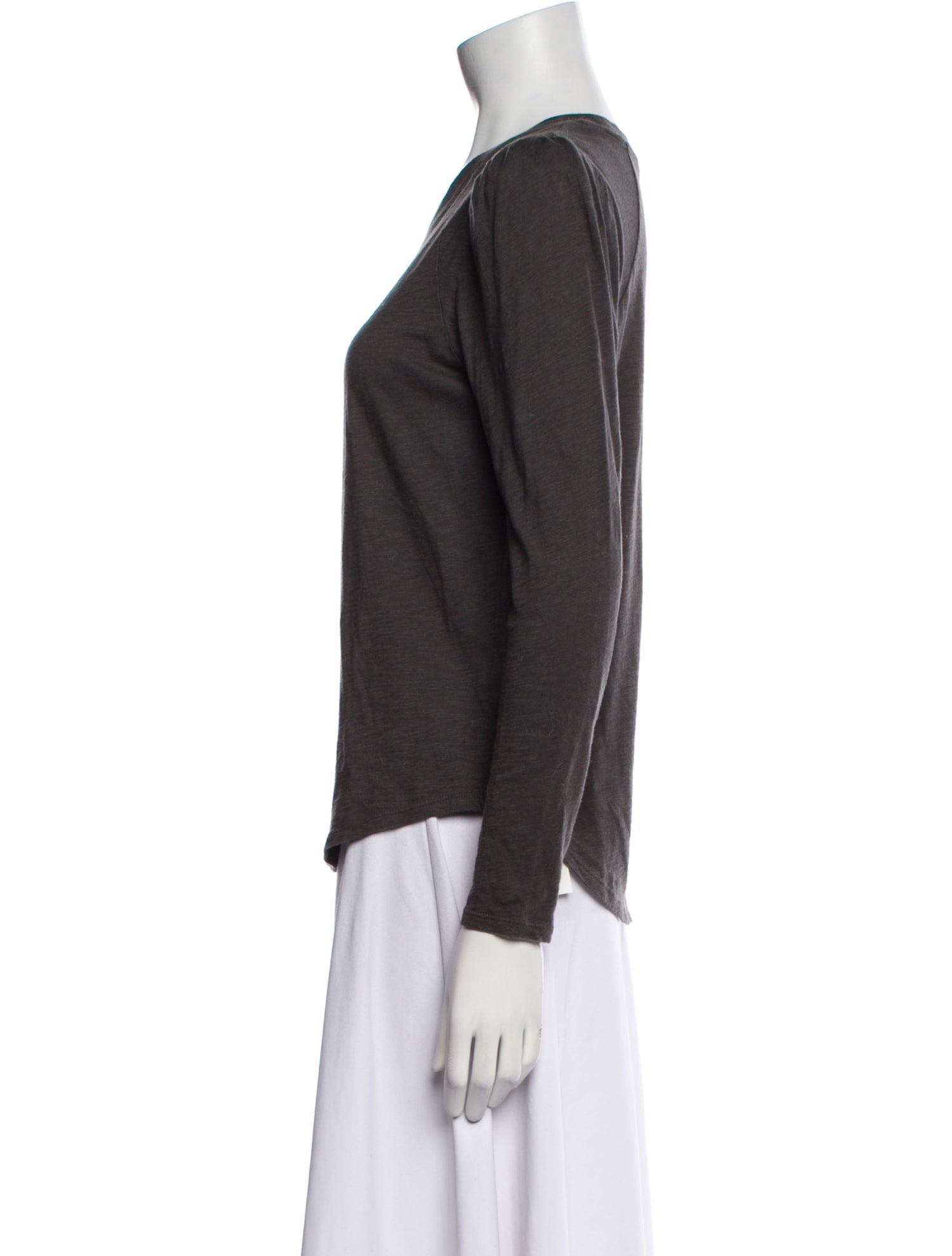 Veronica Beard Scoop Neck Long Sleeve Top