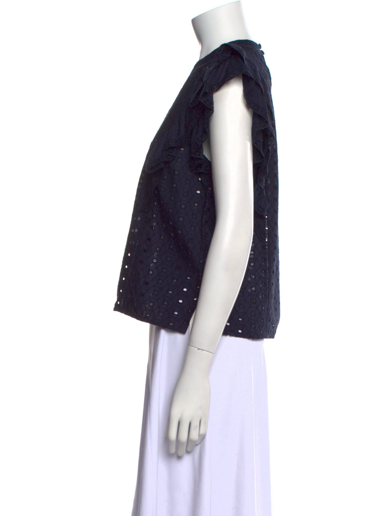 Veronica Beard Crew Neck Short Sleeve Crop Top