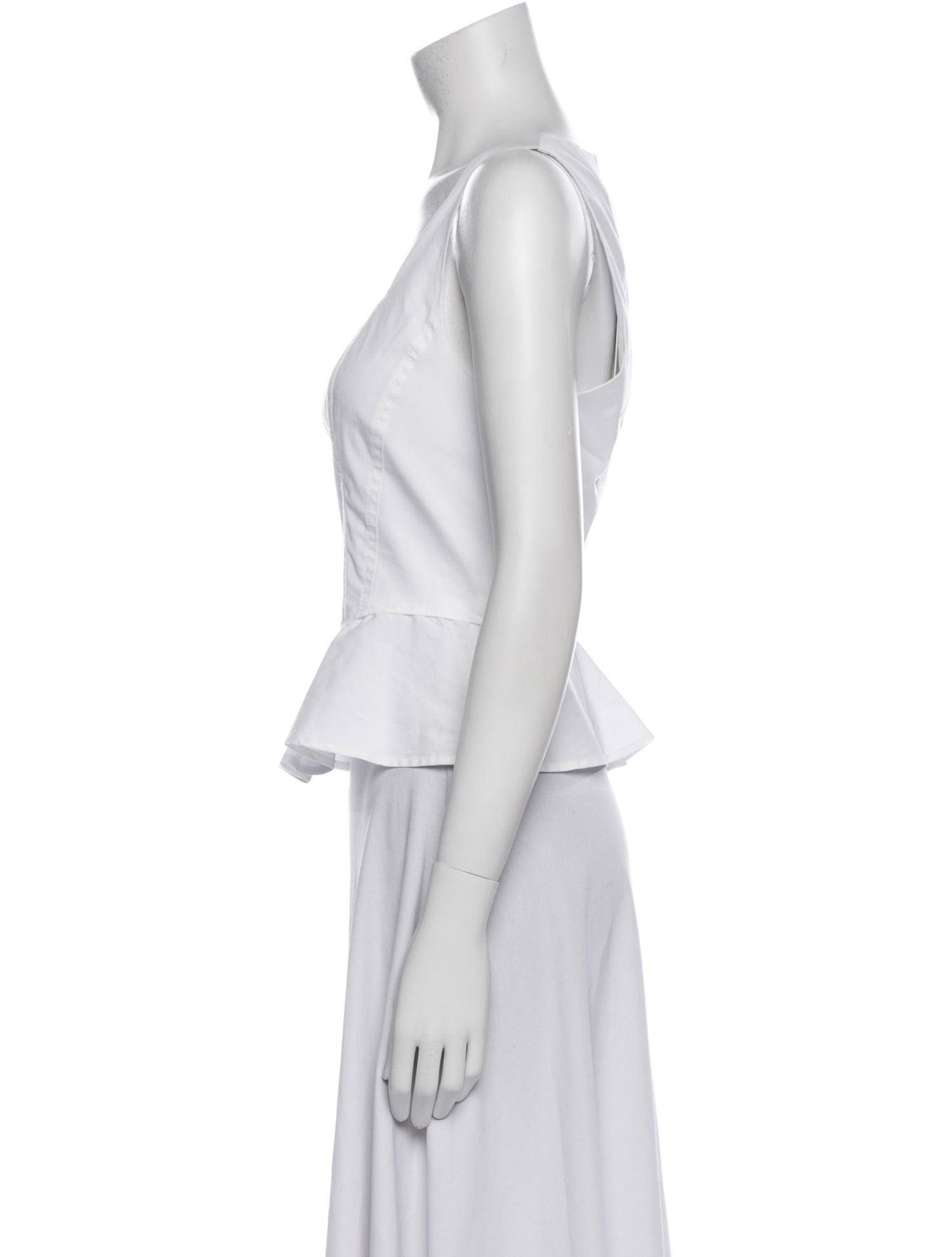 Veronica Beard Square Neckline Sleeveless Crop Top