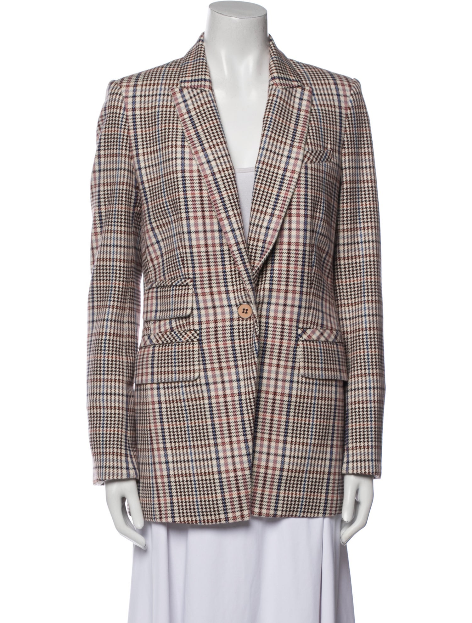 Veronica Beard Plaid Print Blazer