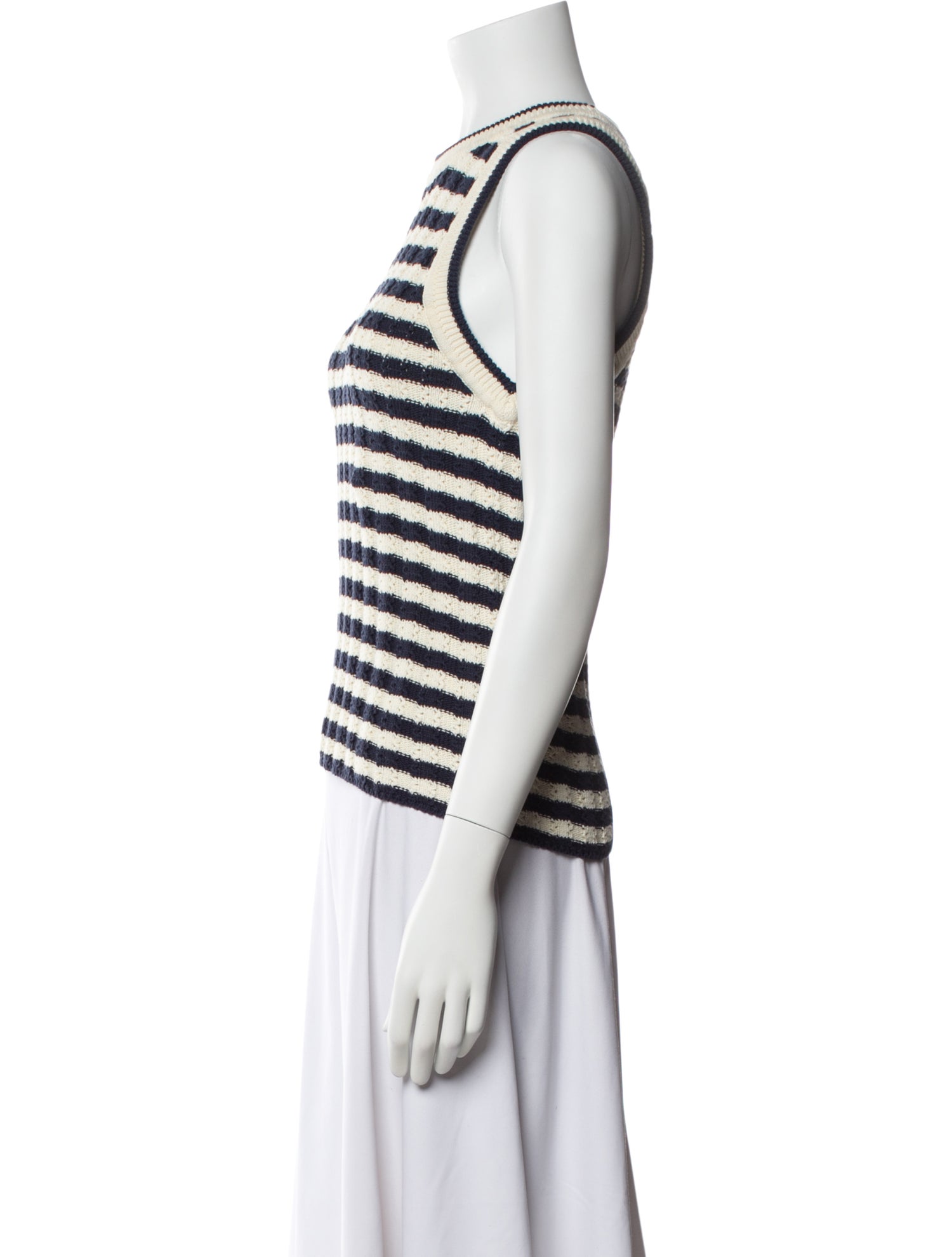 Veronica Beard Striped Crew Neck Top