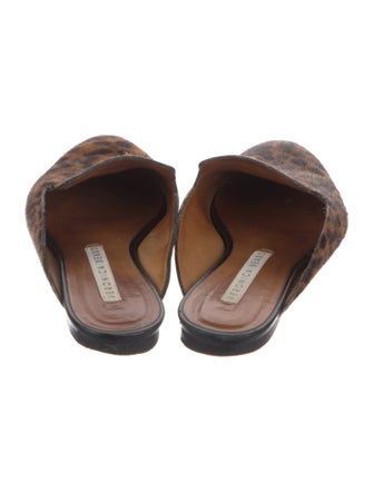 Veronica Beard Ponyhair Animal Print Mules