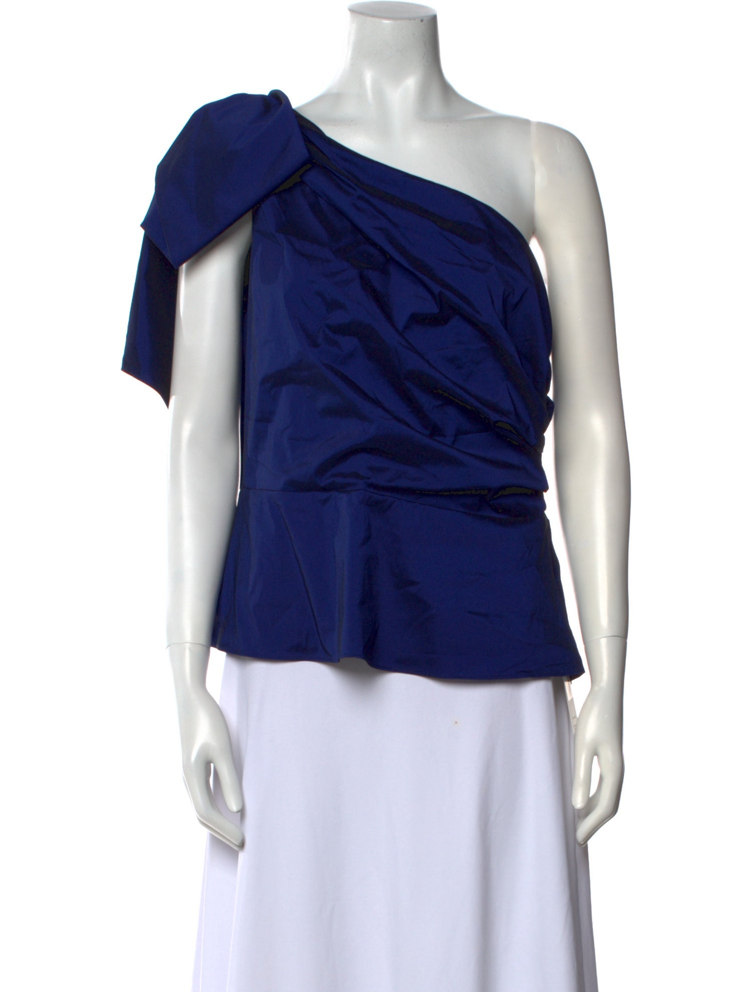 Veronica Beard One-Shoulder Short Sleeve Blouse