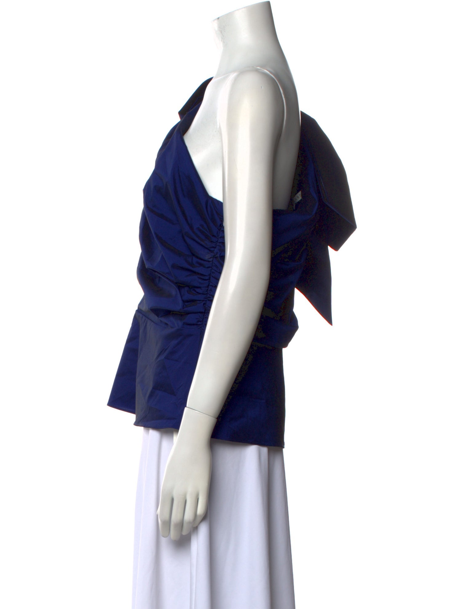 Veronica Beard One-Shoulder Short Sleeve Blouse