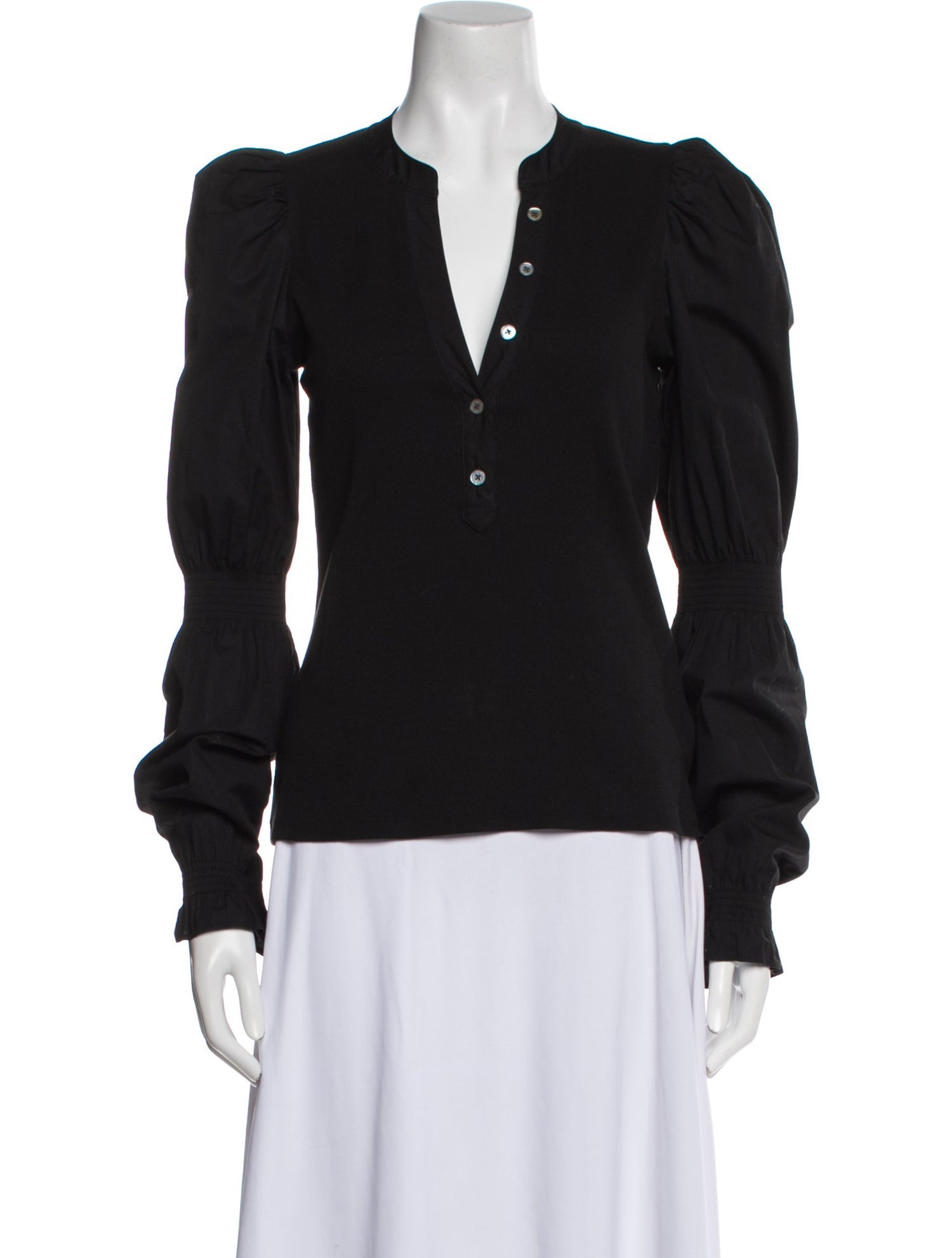 Veronica Beard V-Neck Long Sleeve Top