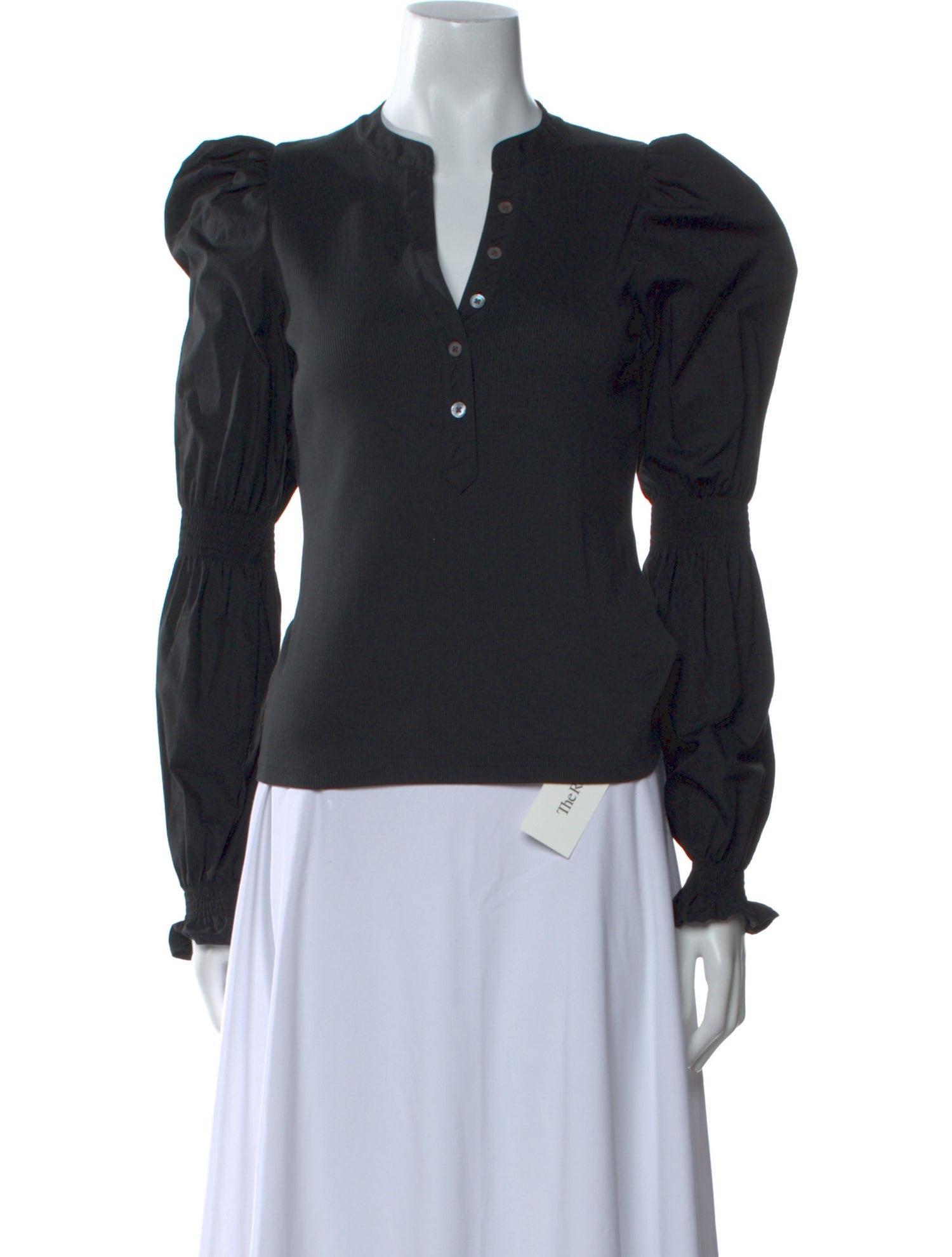 Veronica Beard V-Neck Long Sleeve Blouse