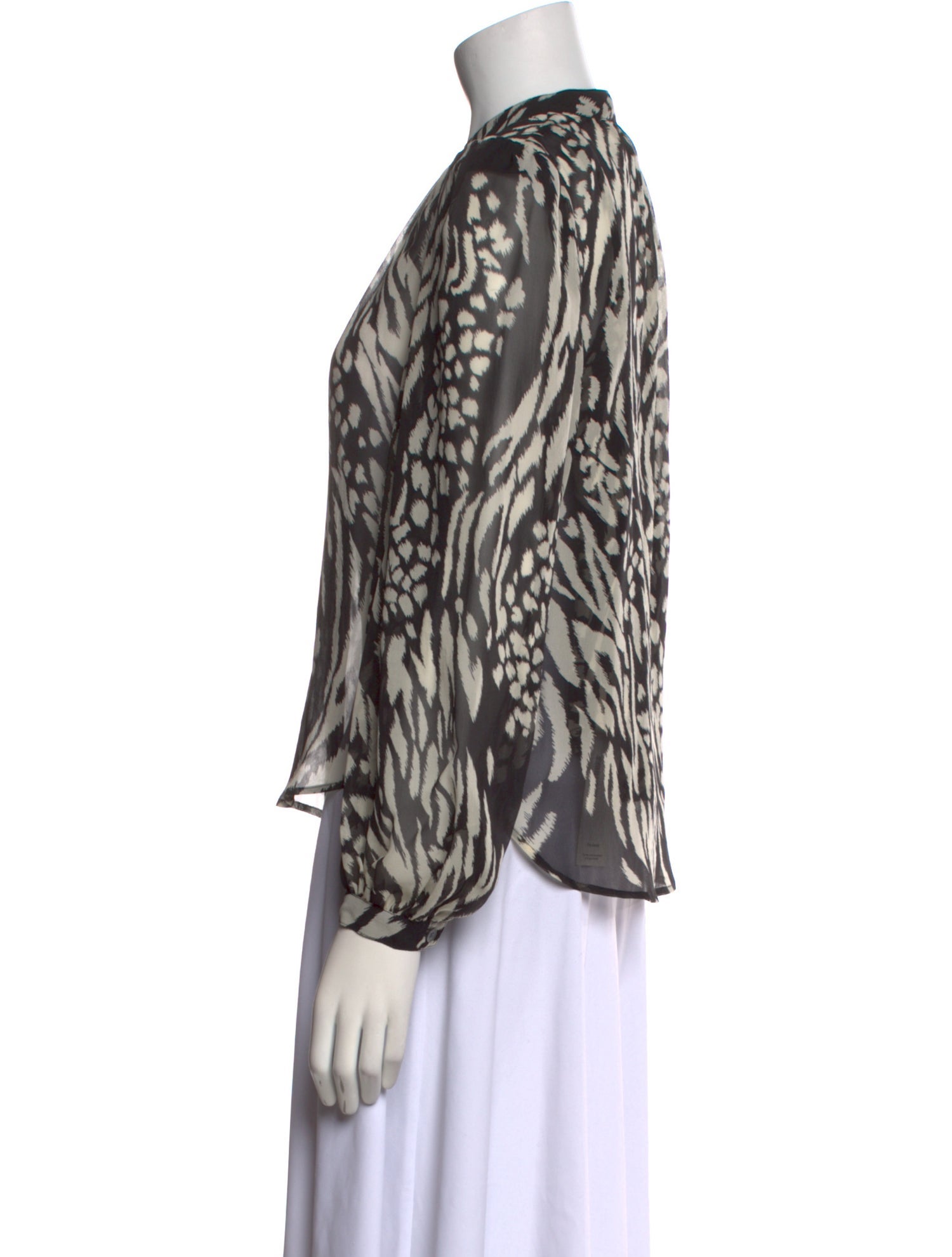 Veronica Beard Silk Animal Print Blouse