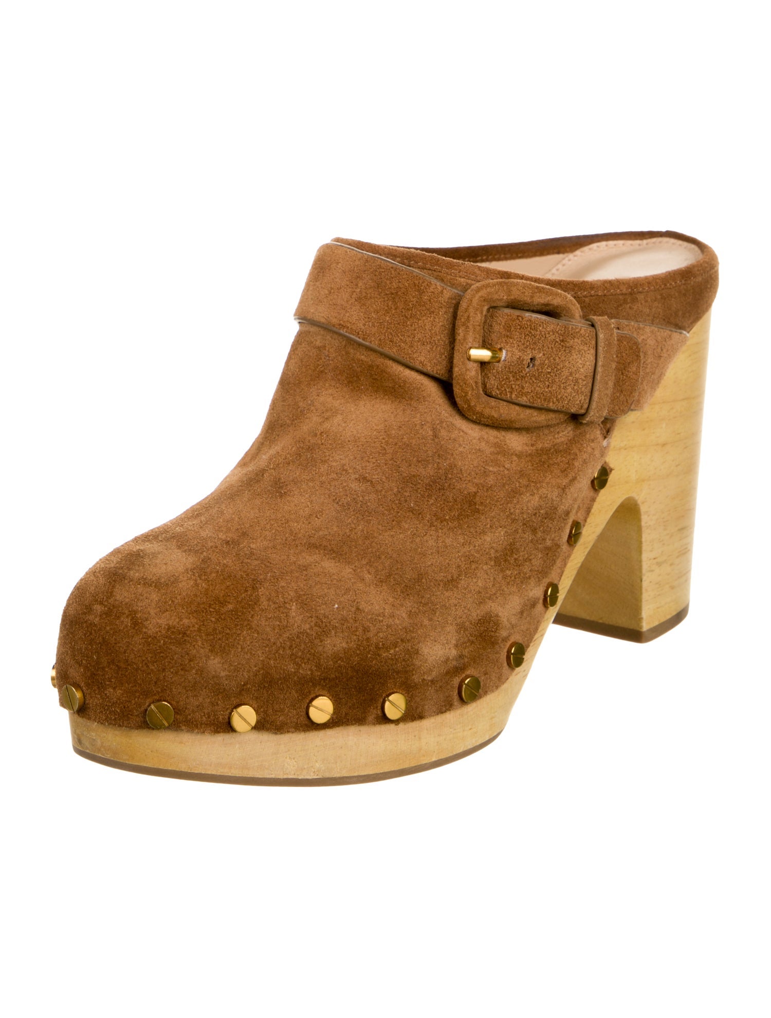 Veronica Beard Suede Studded Accents Mules