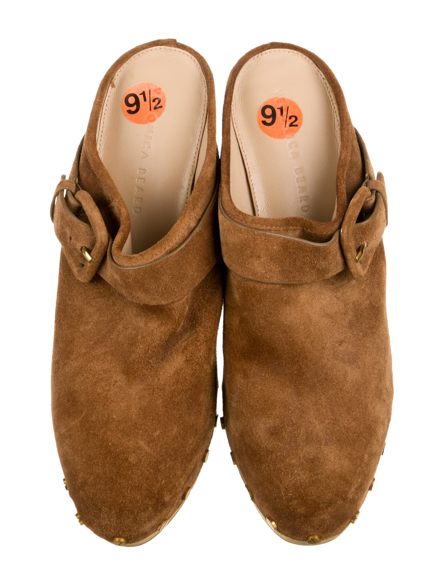 Veronica Beard Suede Studded Accents Mules