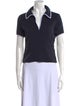 Veronica Beard V-Neck Short Sleeve Polo