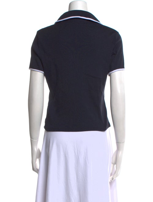 Veronica Beard V-Neck Short Sleeve Polo