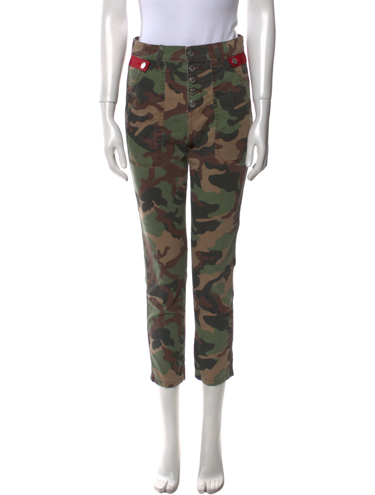 Veronica Beard Camouflage Print Straight Leg Pants