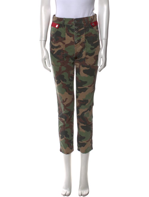 Veronica Beard Camouflage Print Straight Leg Pants