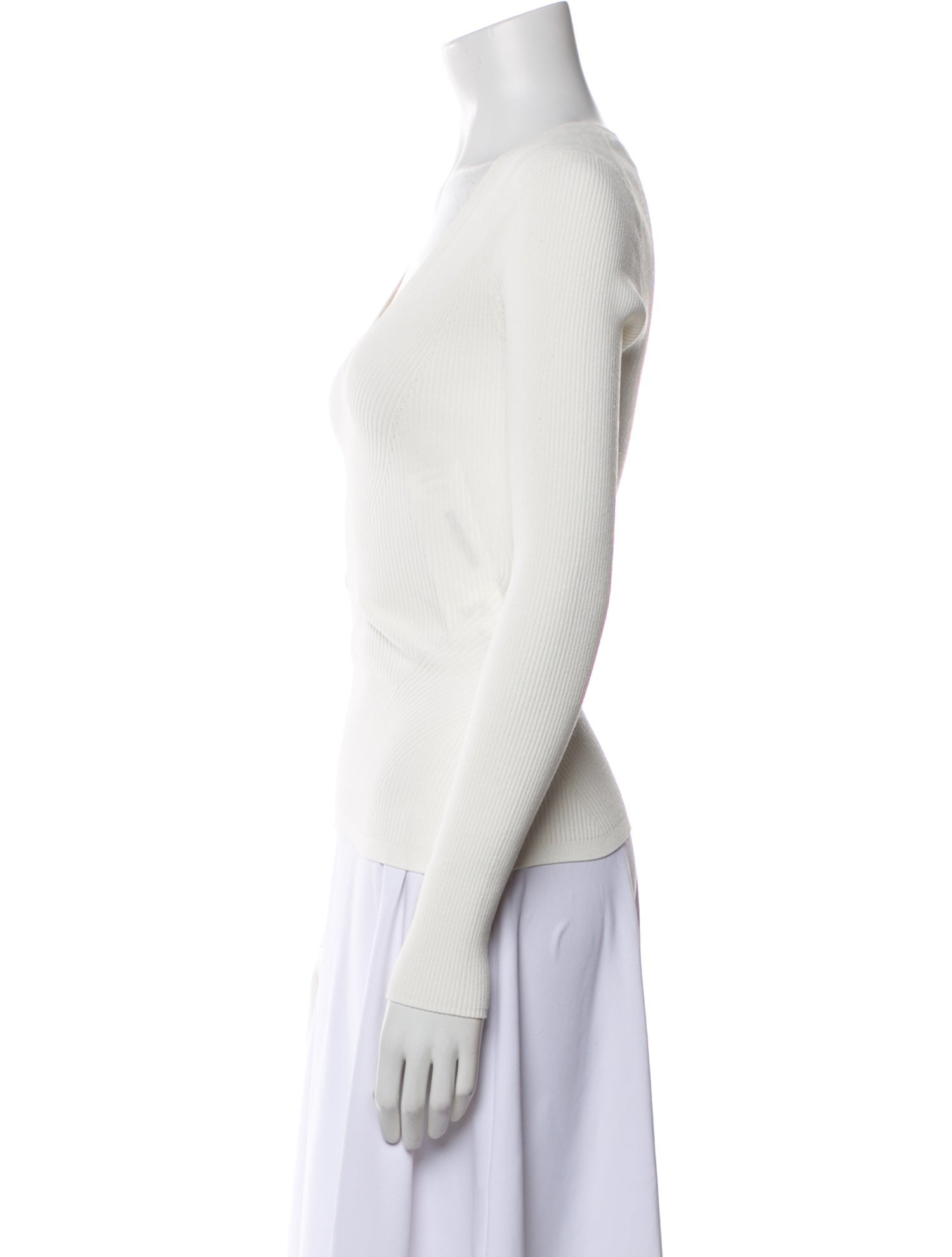 Veronica Beard V-Neck Long Sleeve Top