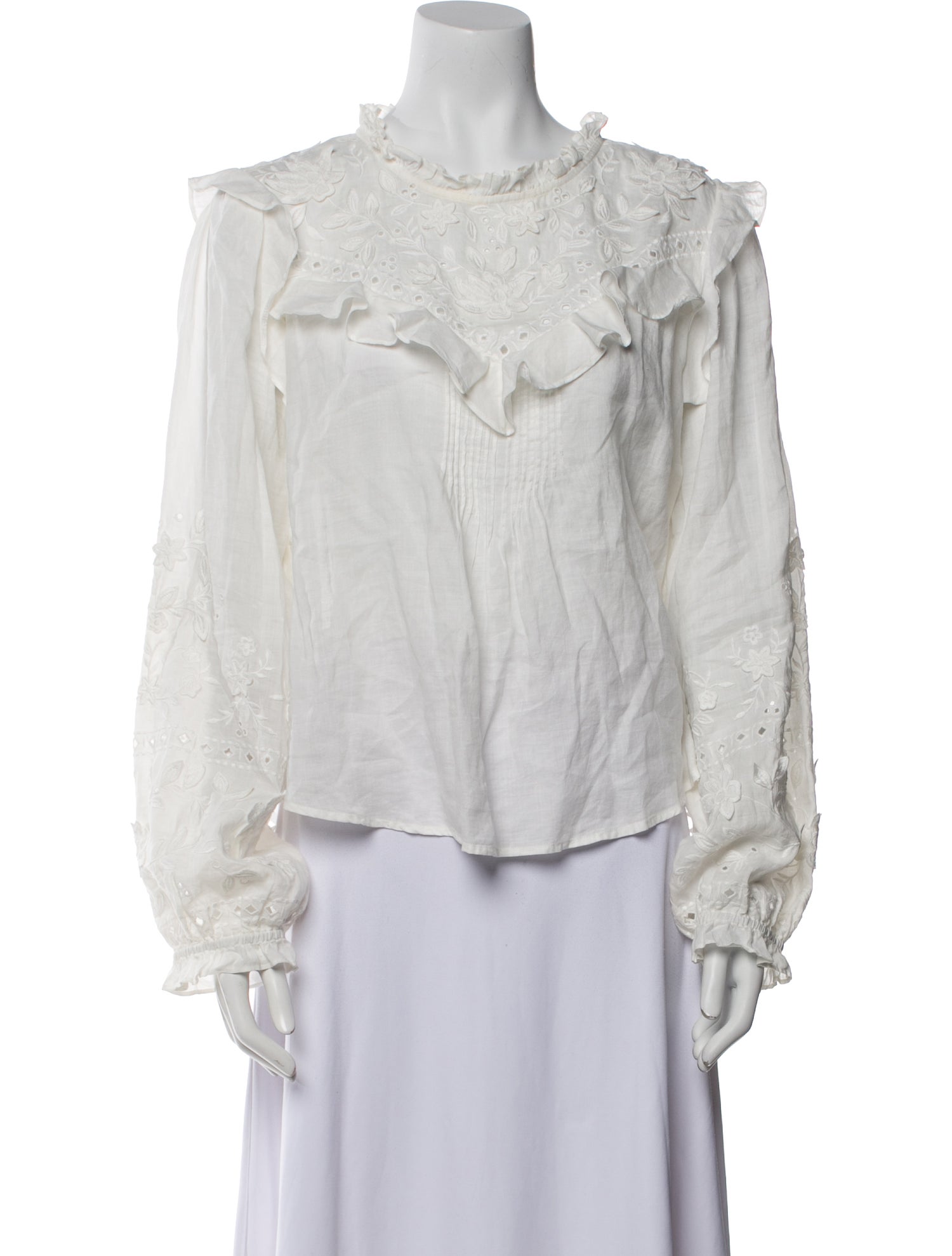 Veronica Beard Mock Neck Long Sleeve Blouse