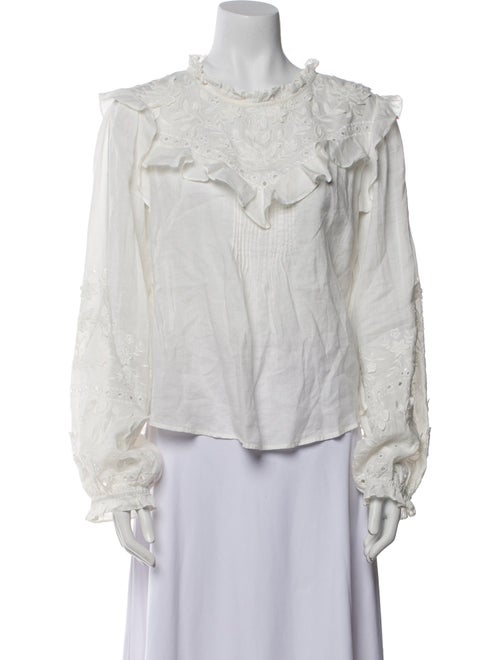 Veronica Beard Mock Neck Long Sleeve Blouse