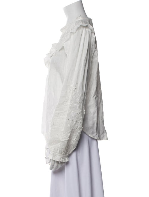 Veronica Beard Mock Neck Long Sleeve Blouse