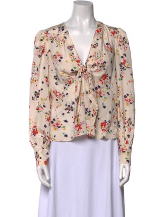 Veronica Beard Silk Floral Print Blouse