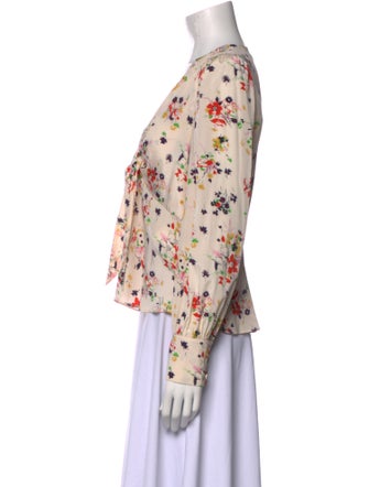 Veronica Beard Silk Floral Print Blouse