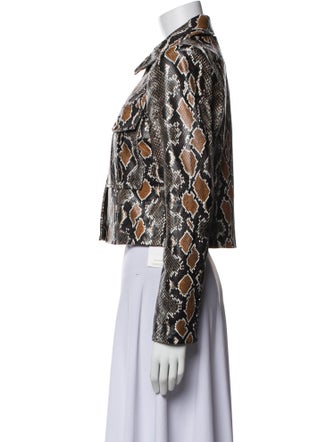 Veronica Beard Vegan Leather Animal Print Evening Jacket