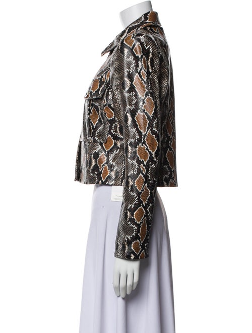Veronica Beard Vegan Leather Animal Print Evening Jacket