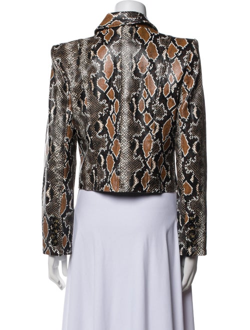Veronica Beard Vegan Leather Animal Print Evening Jacket