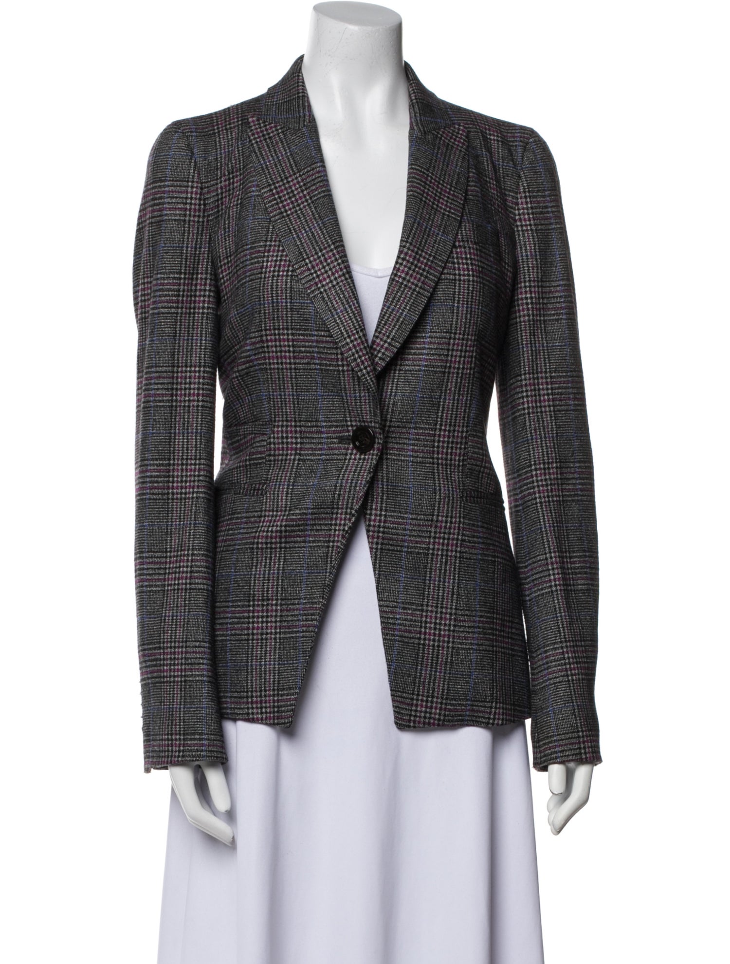 Veronica Beard Plaid Print Blazer
