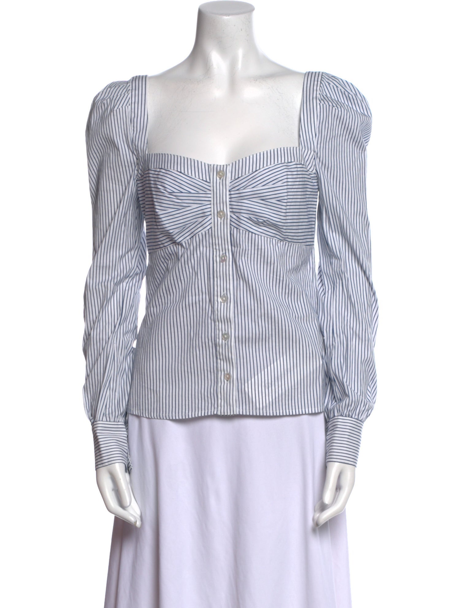Veronica Beard Striped Square Neckline Top