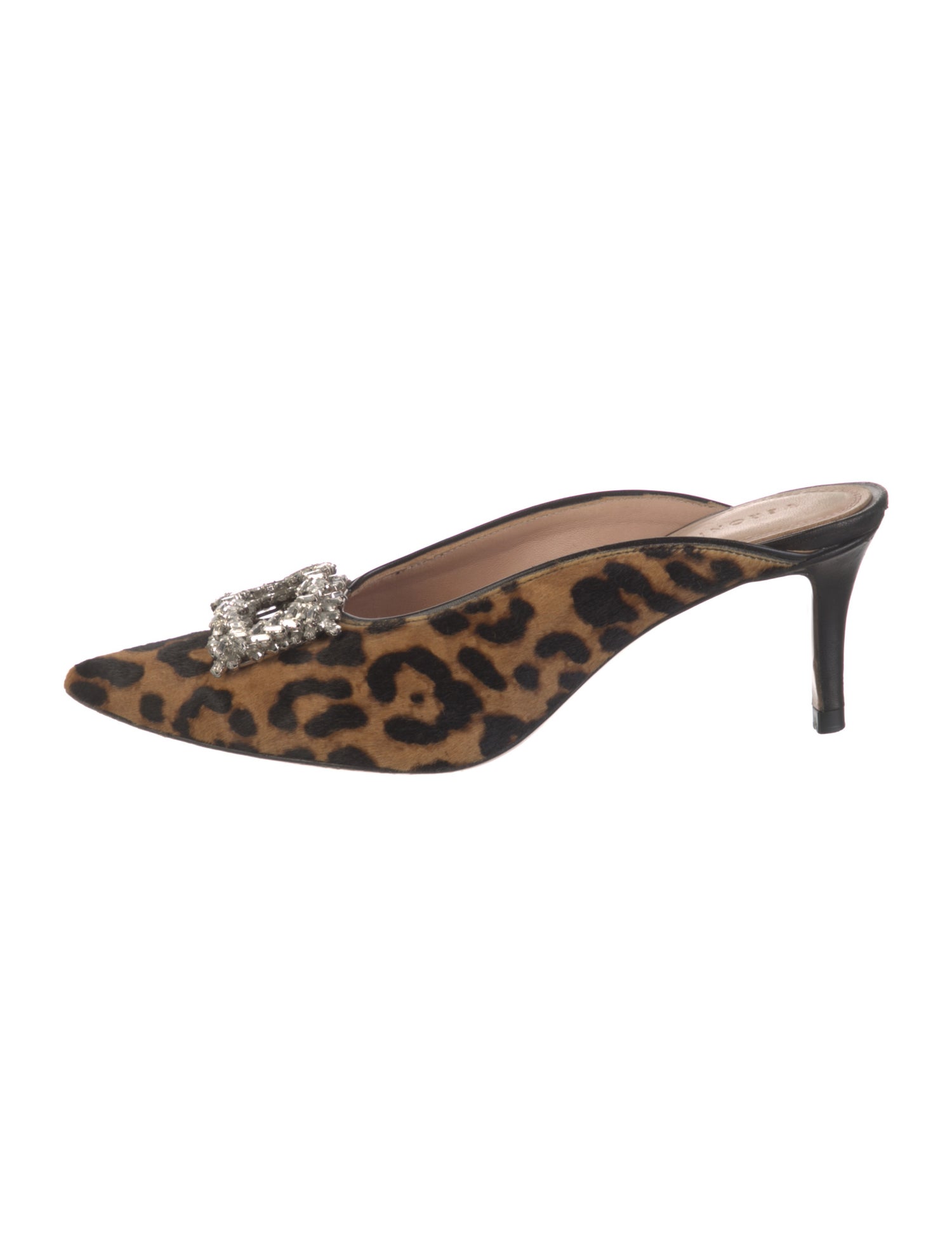 Veronica Beard Faux Fur Animal Print Mules