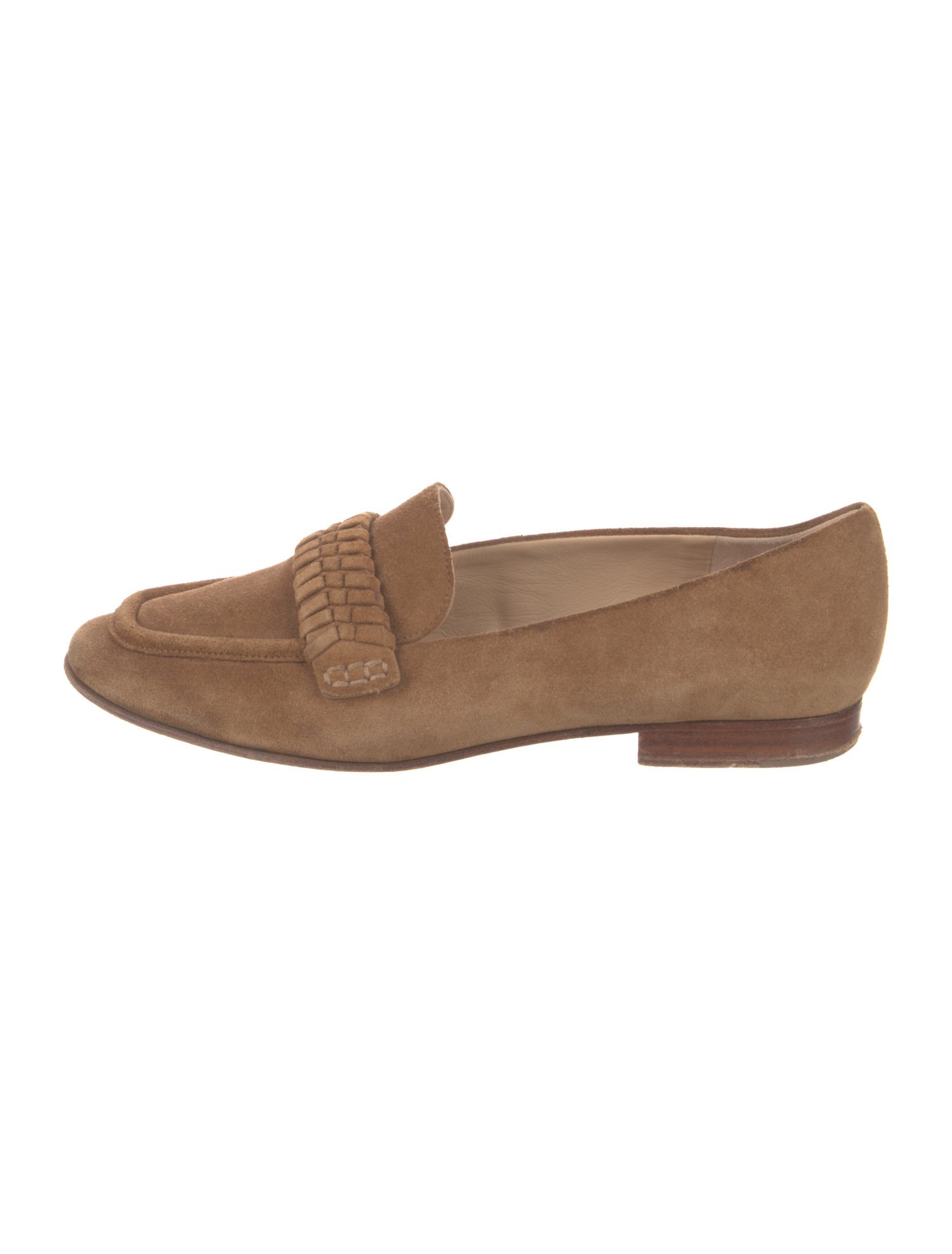 Veronica Beard Suede Chain-Link Accents Loafers