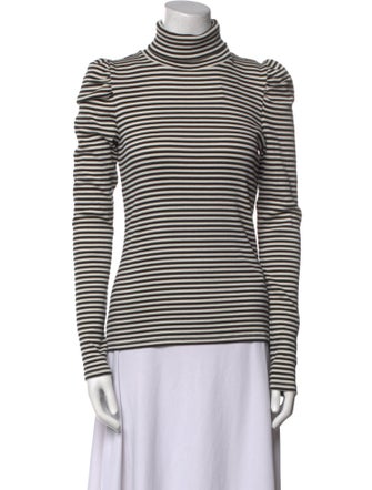 Veronica Beard Striped Turtleneck Top