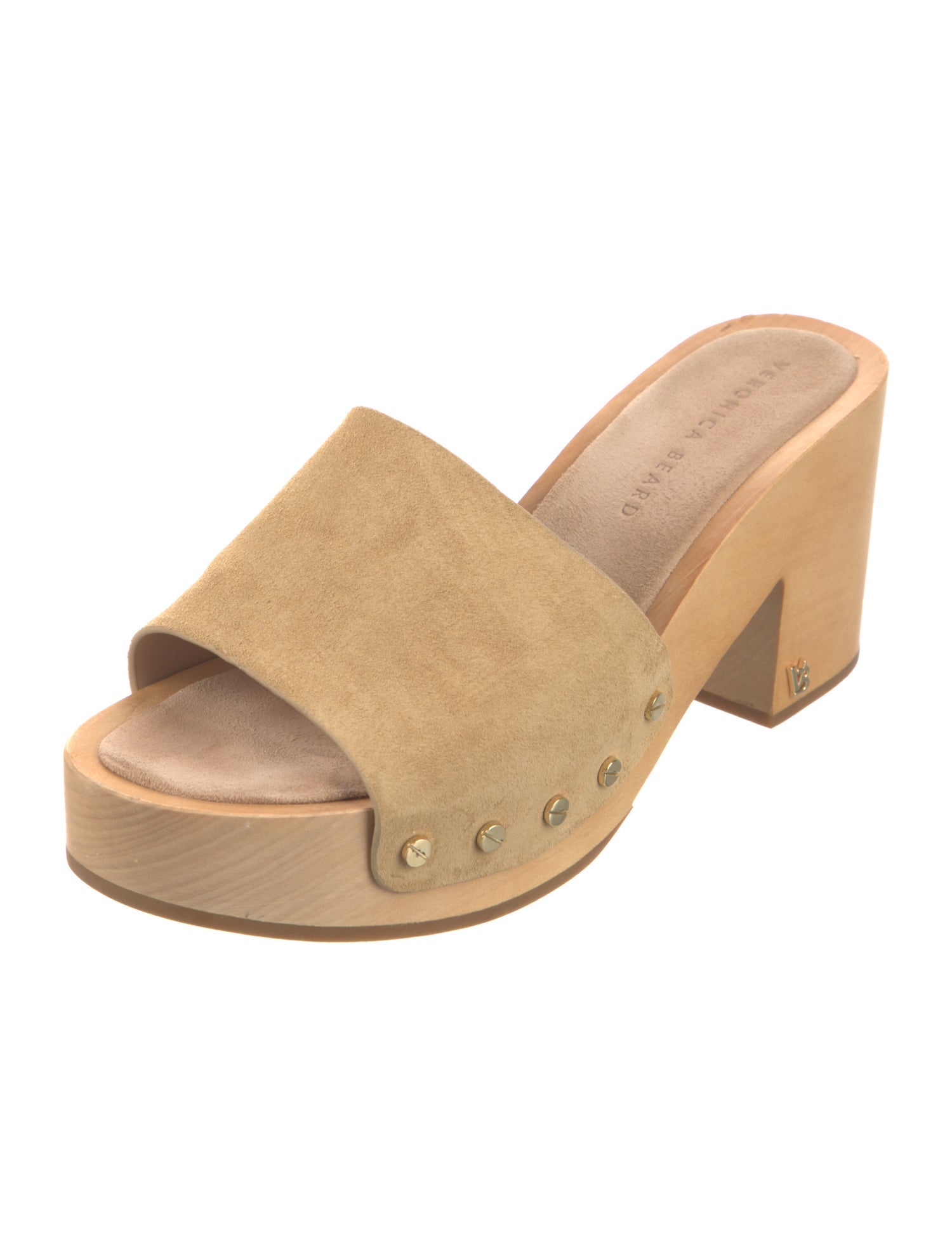 Veronica Beard Suede Studded Accents Slides