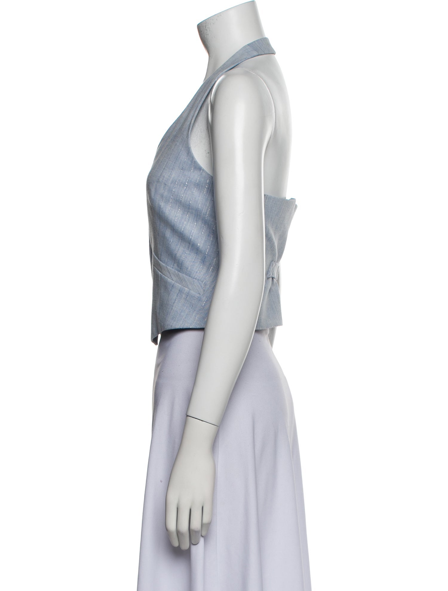 Veronica Beard Halterneck Sleeveless Crop Top