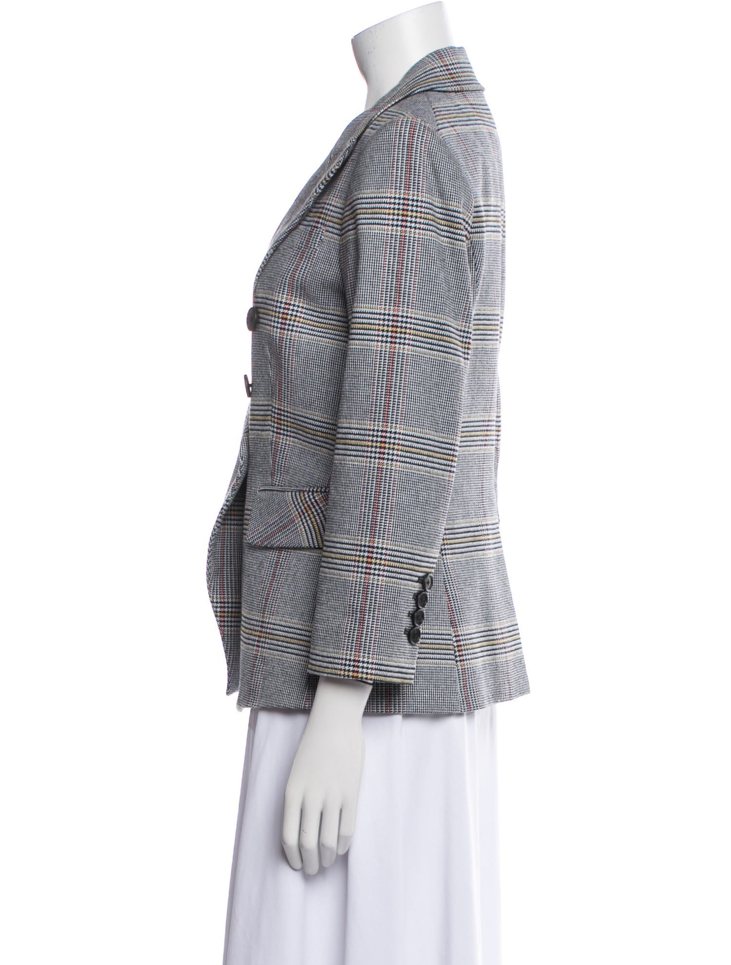 Veronica Beard Plaid Print Blazer