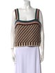 Veronica Beard Striped Square Neckline Crop Top