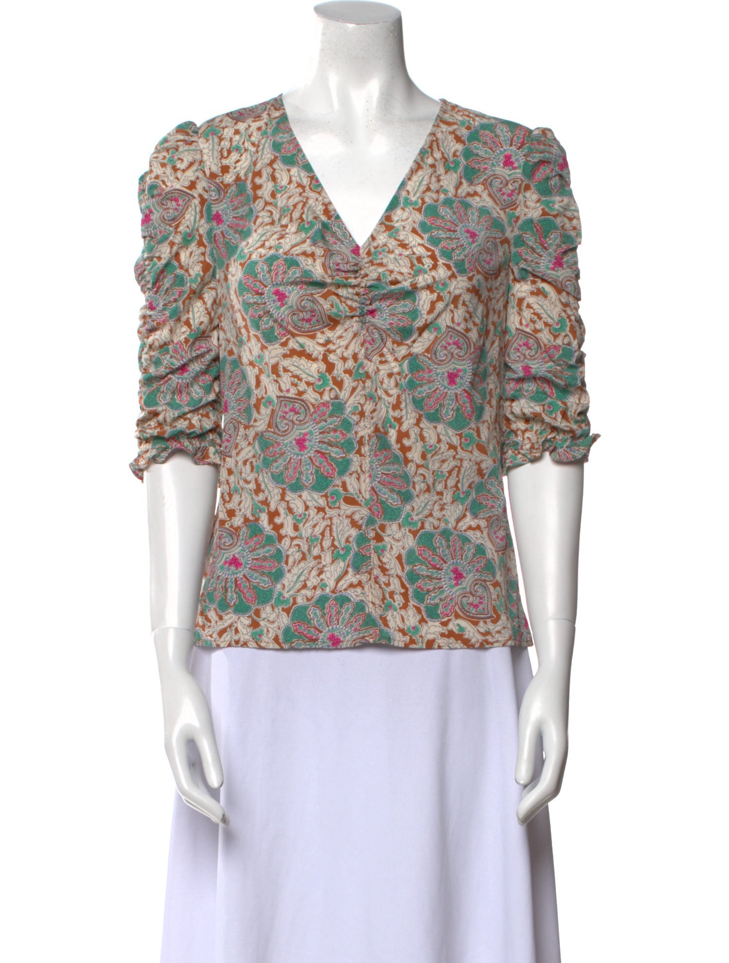 Veronica Beard Silk Floral Print Blouse