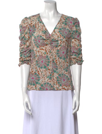 Veronica Beard Silk Floral Print Blouse