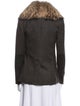 Veronica Beard Wool Printed Faux Fur Jacket
