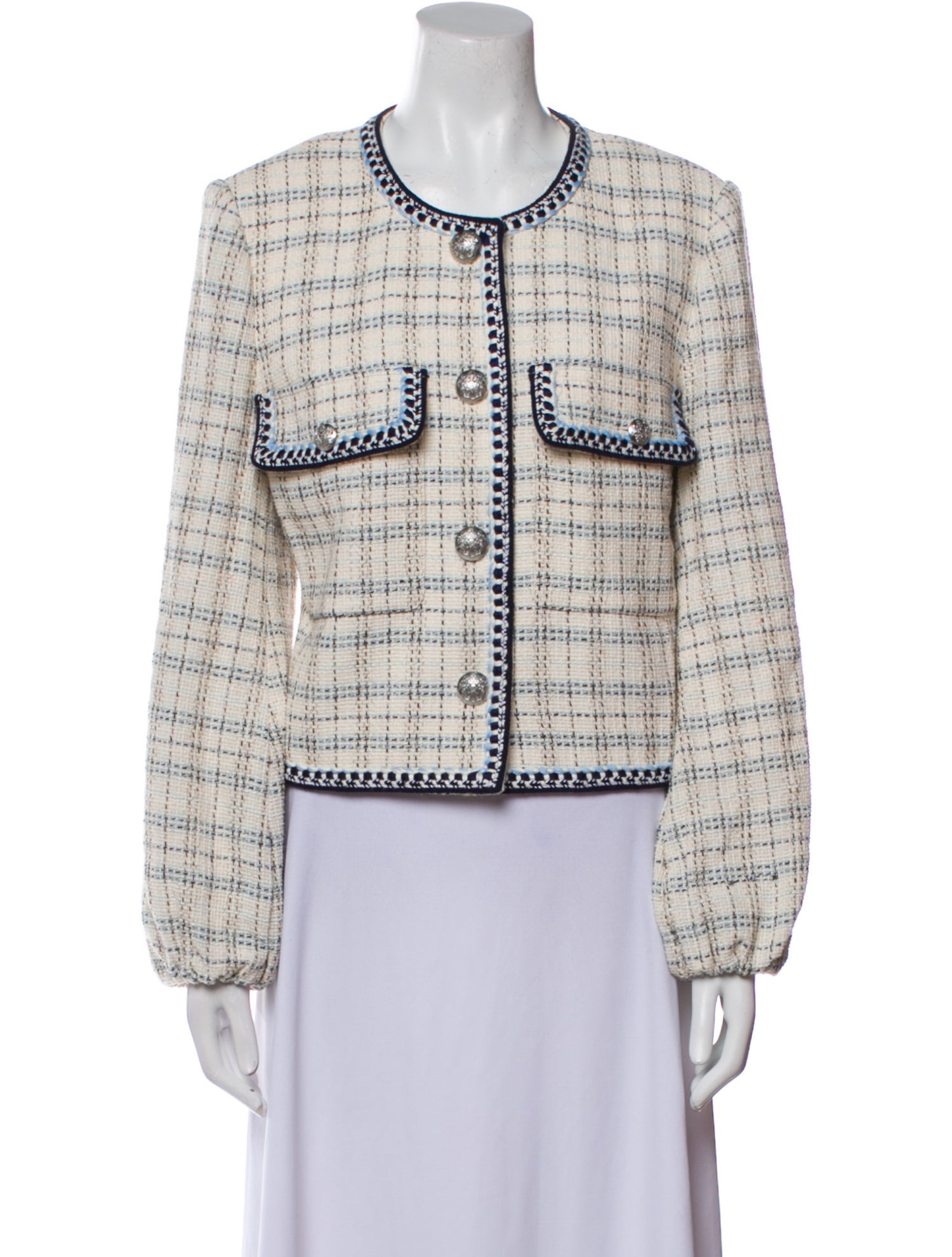 Veronica Beard Tweed Pattern Evening Jacket