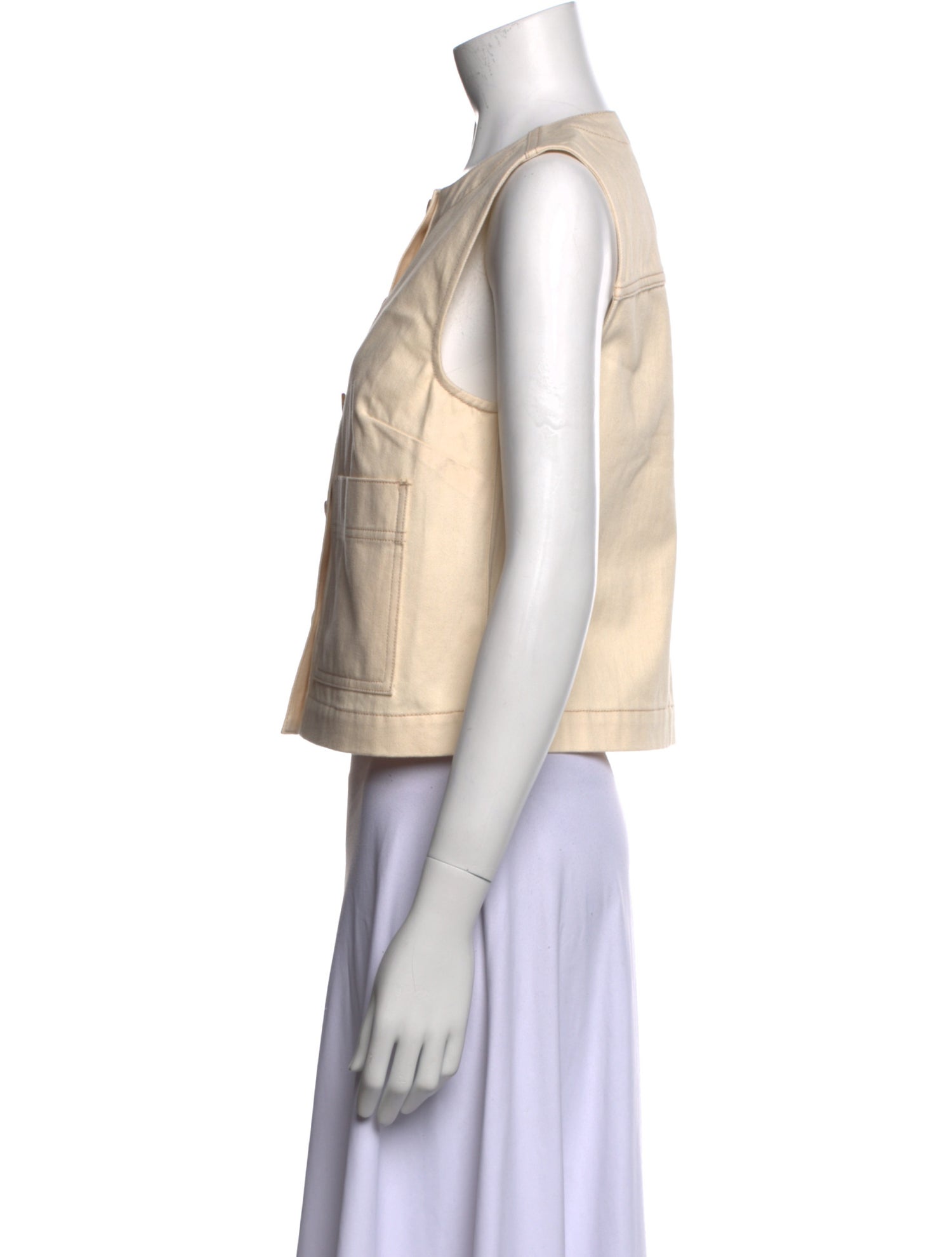 Veronica Beard Crew Neck Sleeveless Crop Top