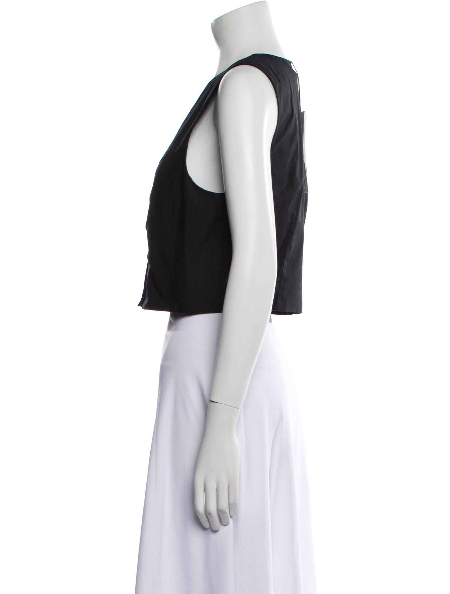 Veronica Beard Crew Neck Sleeveless Crop Top