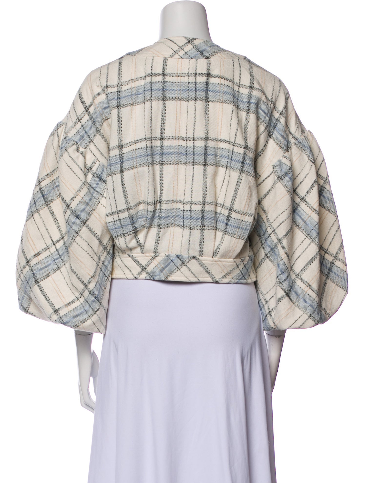 Veronica Beard Plaid Print Denim Jacket