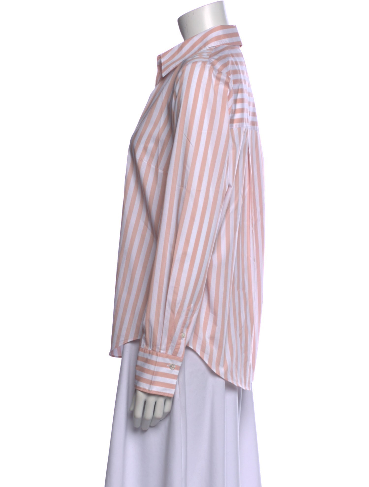 Veronica Beard Striped Long Sleeve Button-Up Top