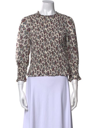 Veronica Beard Printed Crew Neck Top