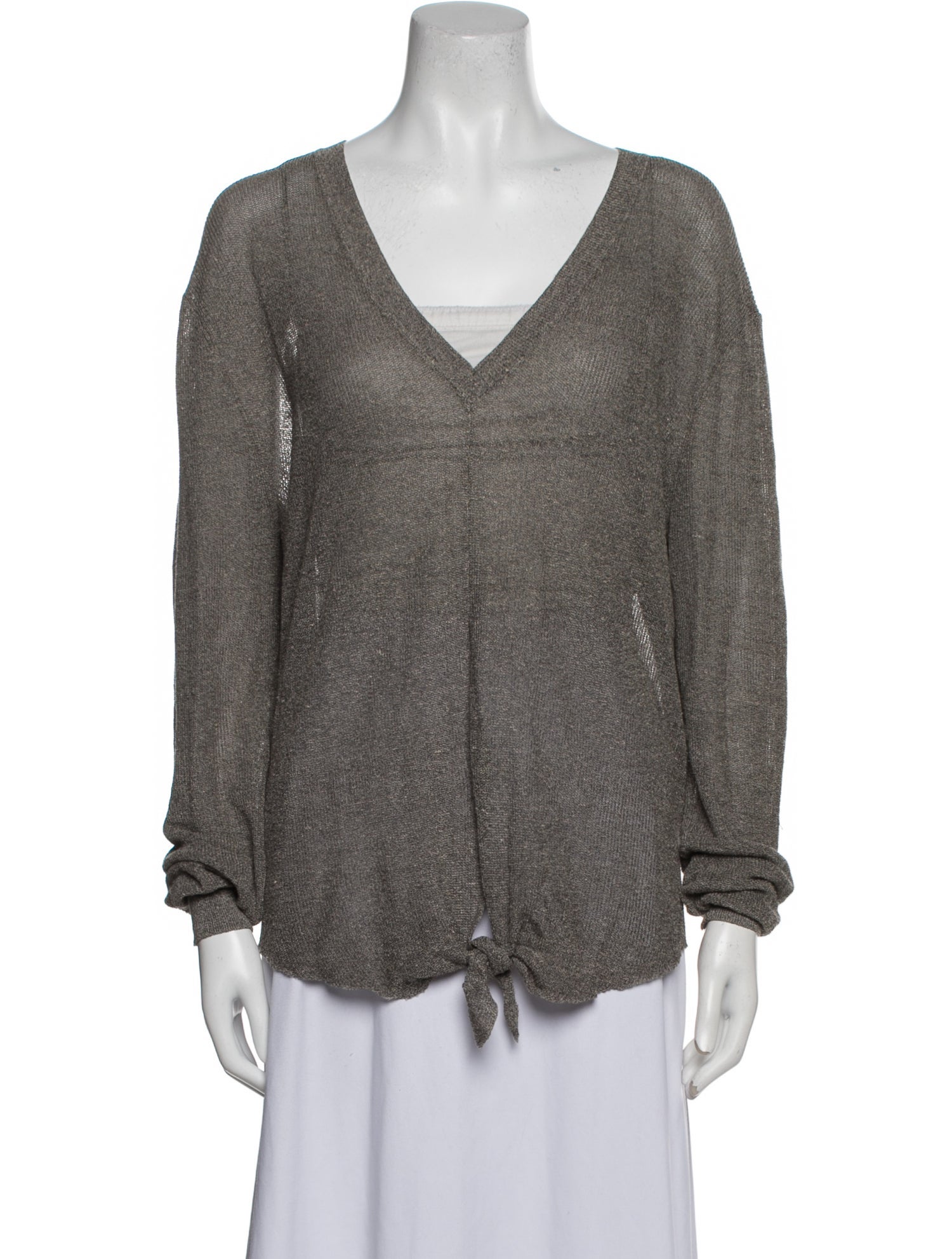 Veronica Beard Linen V-Neck Blouse