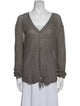 Veronica Beard Linen V-Neck Blouse