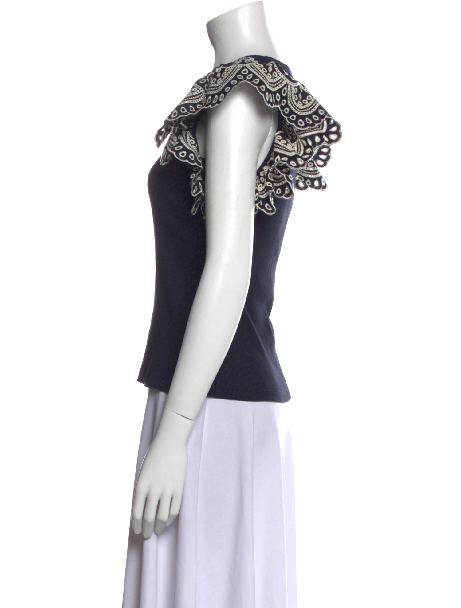 Veronica Beard Colorblock Pattern Crew Neck Top