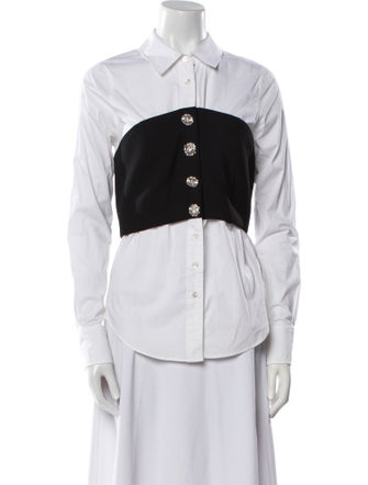 Veronica Beard Long Sleeve Button-Up Top