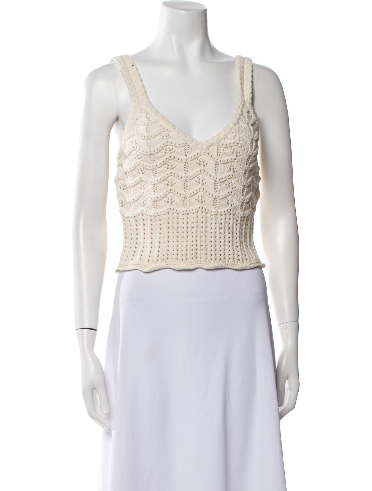 Veronica Beard Patterned V-Neck Crop Top